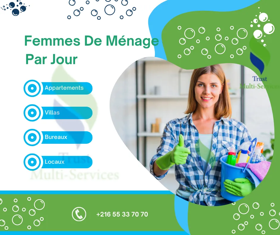 FEMME DE MENAGE PAR JOUR A AIN ZAGHOUAN