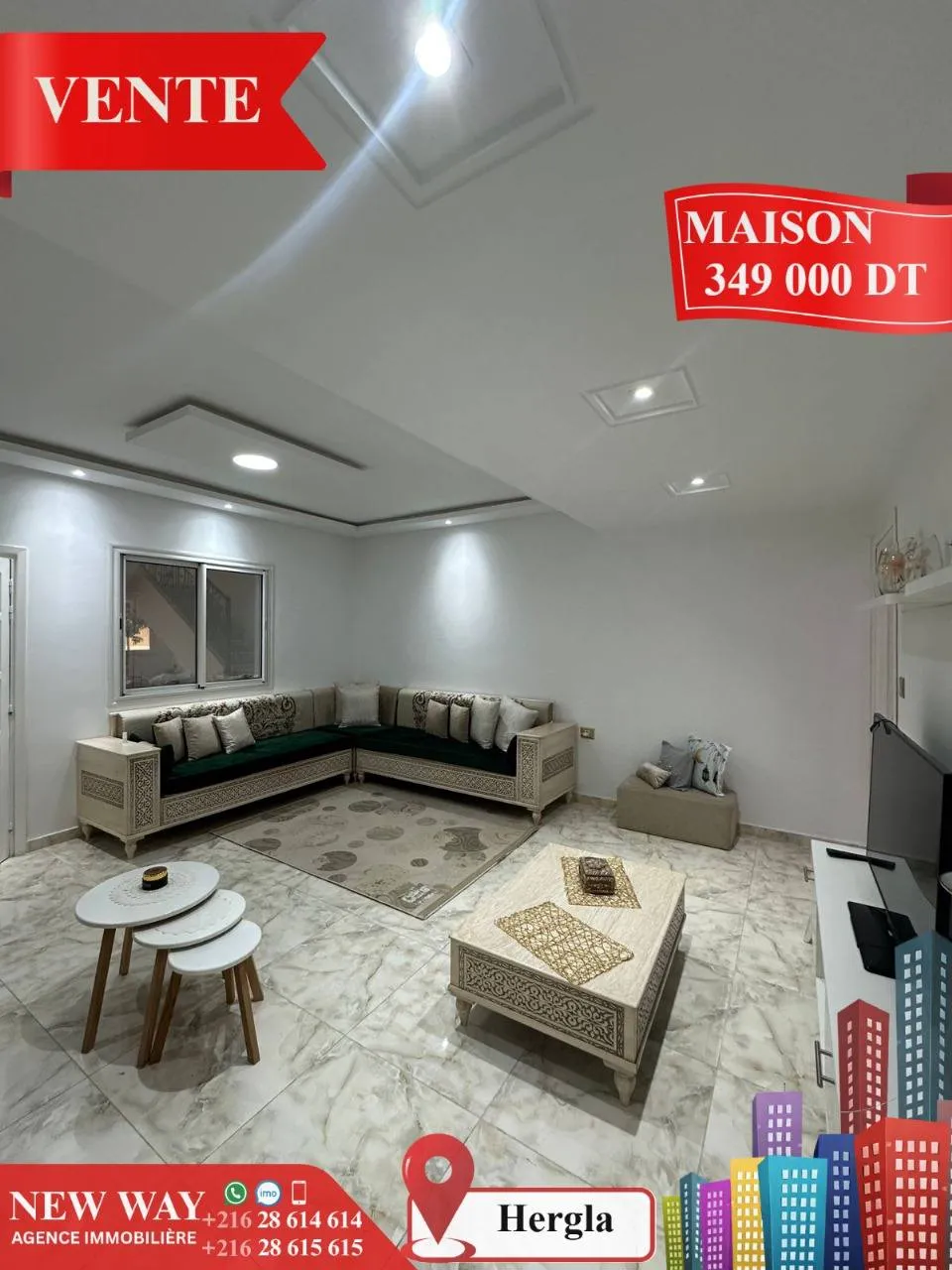 Maison à Hergla, Proche de toutes Commodités