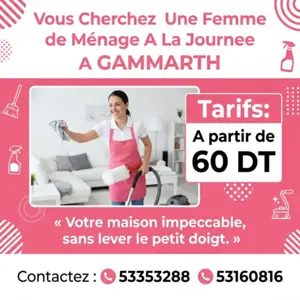 femme de menage par jour a gammarth