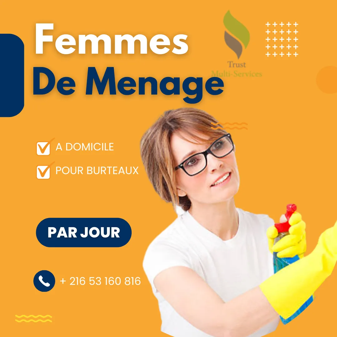 FEMME DE MENAGE PAR JOUR A MONCEF BEY