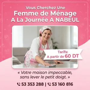 femme de menage par jour nabeul