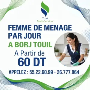 FEMME DE MENAGE PAR JOUR A MEDJEZ EL BAB