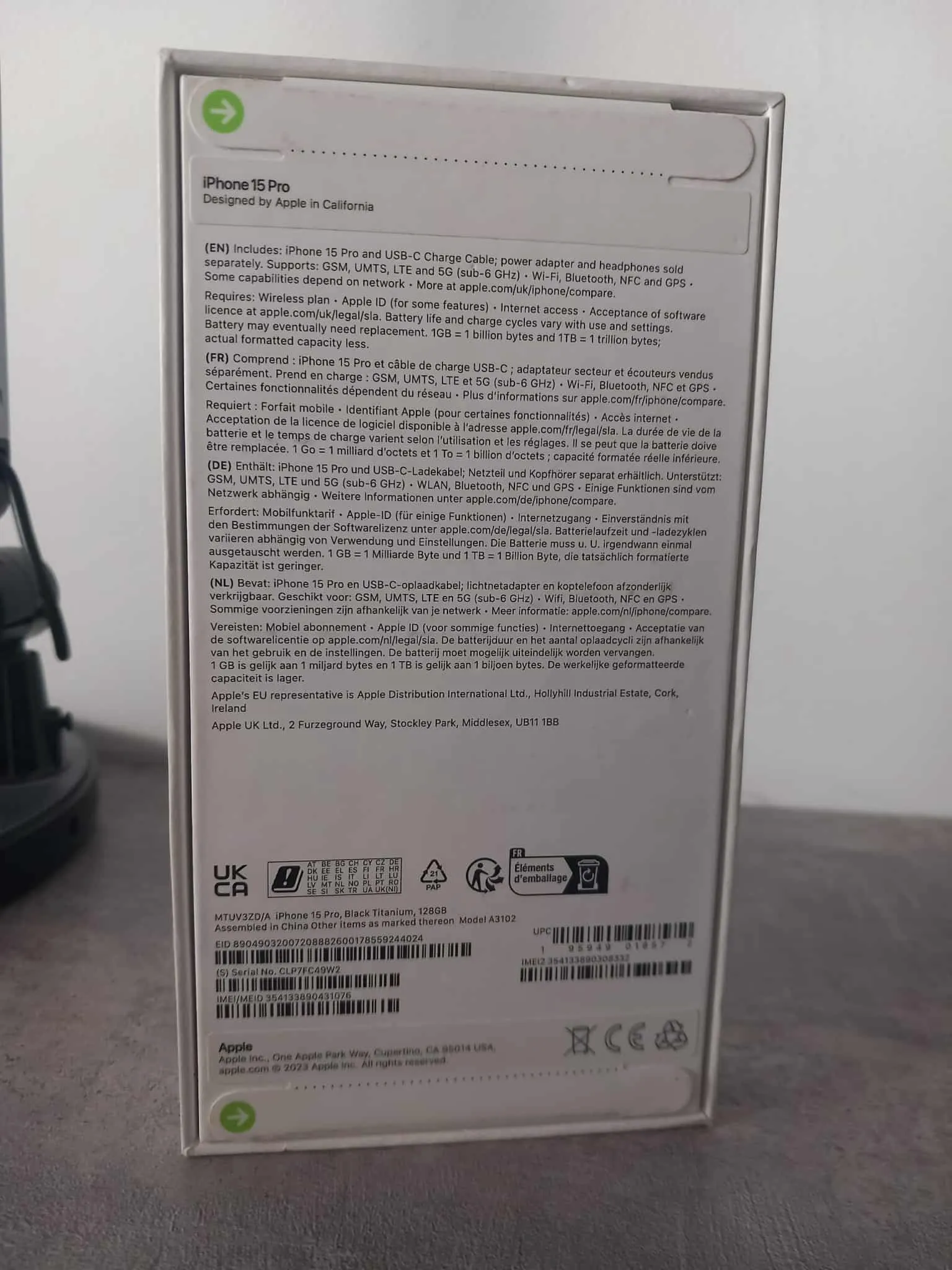 iphone 15 pro black titanium 128GB