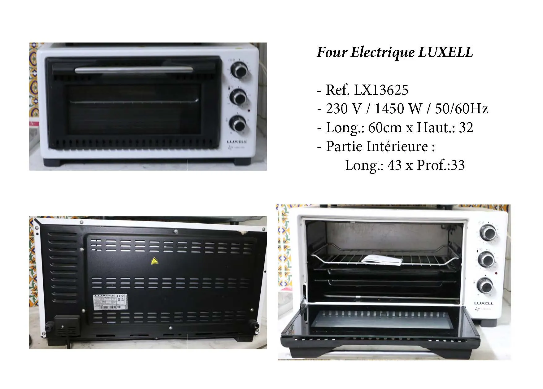 Four Electrique LUXELL état Neuf