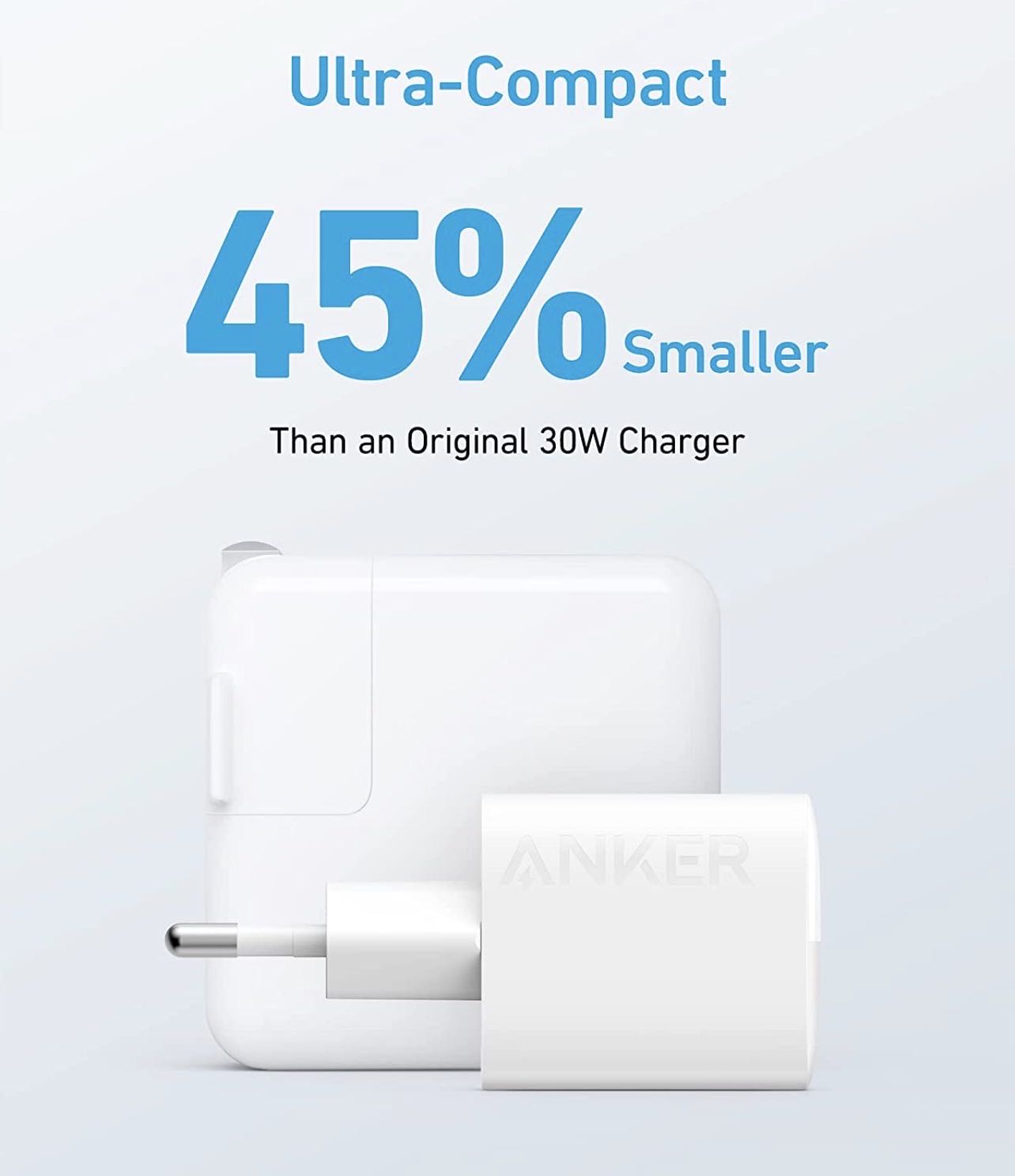  Tête Chargeur Anker 33W Double Port USB-C & USB-A Charge Rapide et sécurisée Certifié 