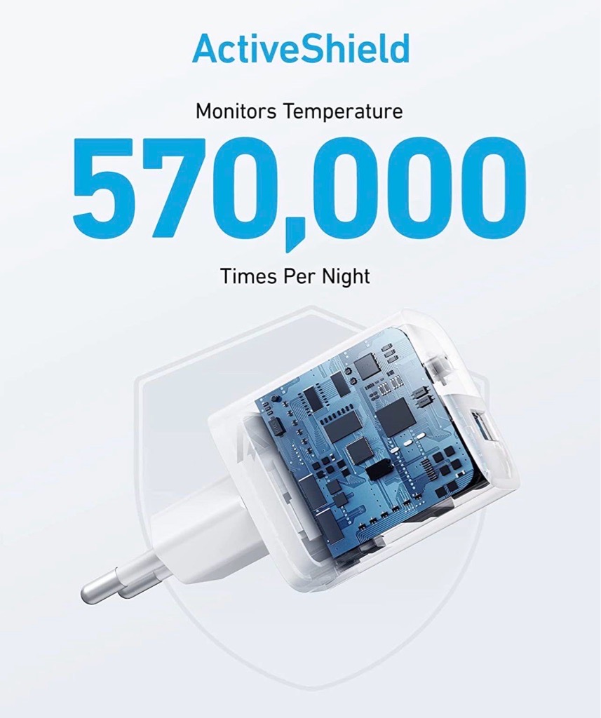 Tête Chargeur Anker 33W Double Port USB-C & USB-A Charge Rapide et sécurisée Certifié 