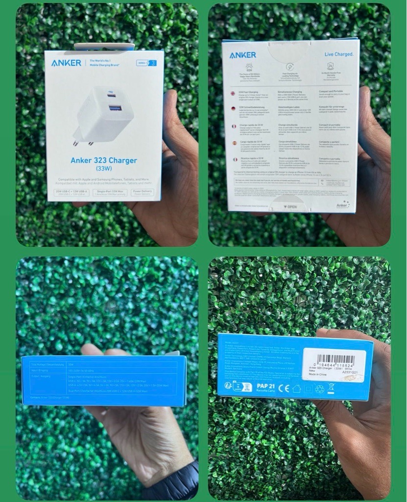  Tête Chargeur Anker 33W Double Port USB-C & USB-A Charge Rapide et sécurisée Certifié 