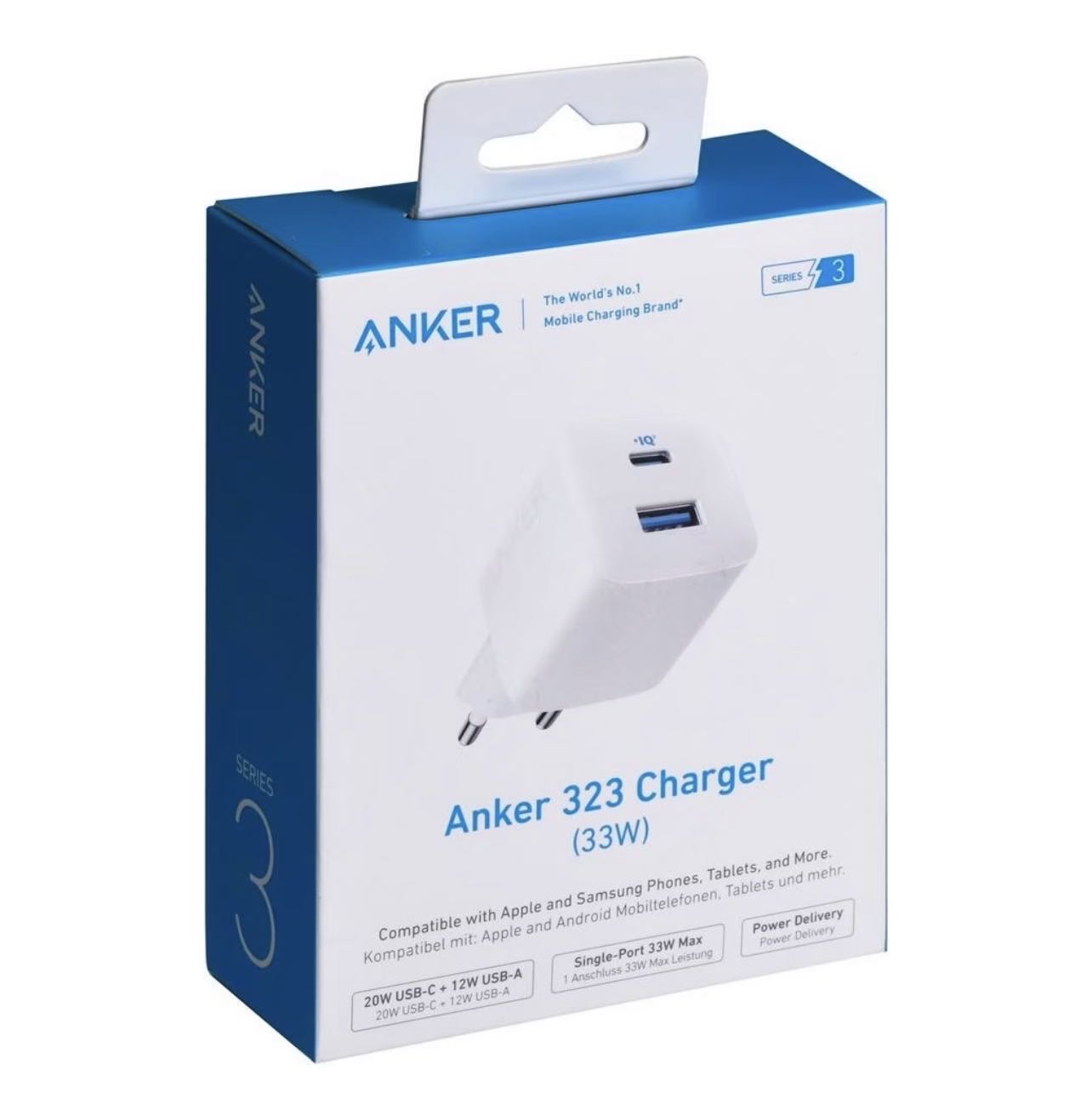  Tête Chargeur Anker 33W Double Port USB-C & USB-A Charge Rapide et sécurisée Certifié 