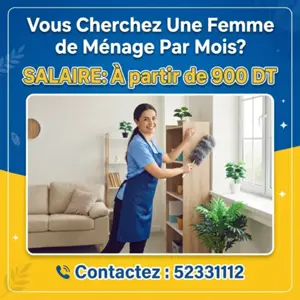 FEMMES DE MENAGE PAR MOIS