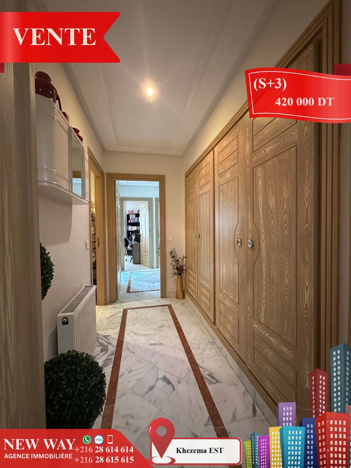 (S+3) à Khezema EST avec Place de Parking