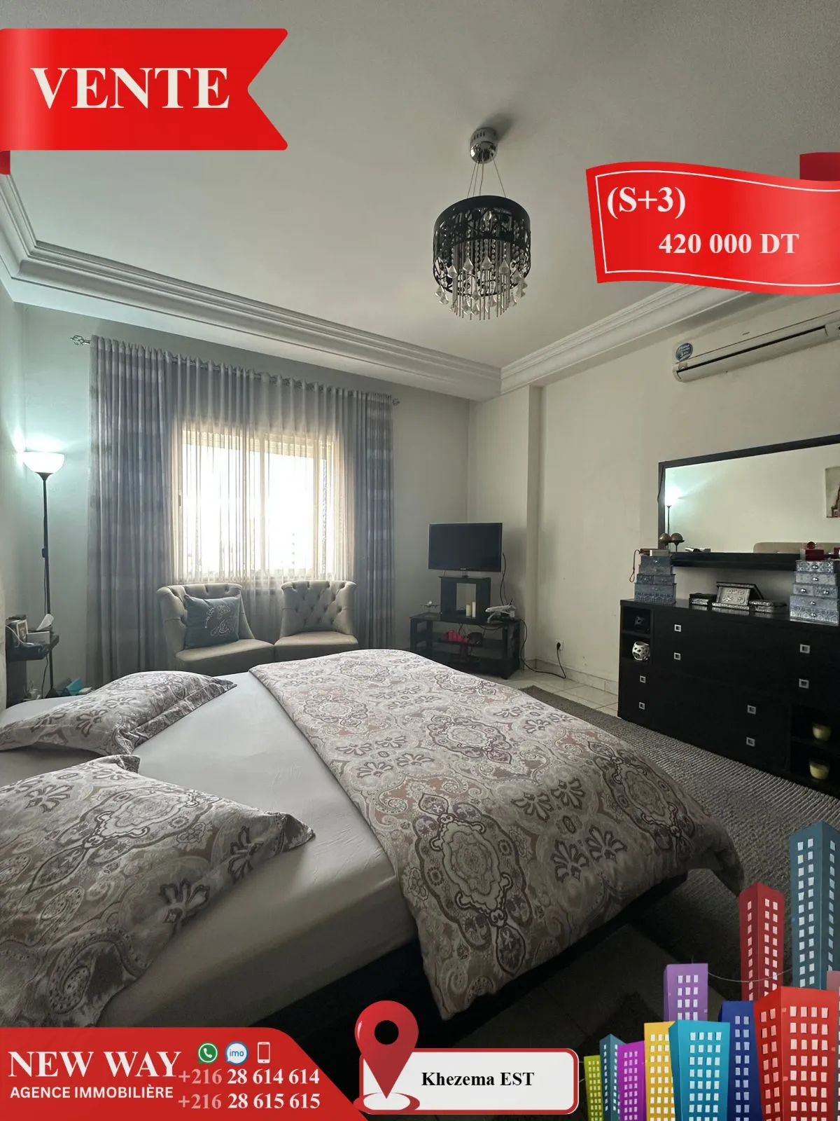 (S+3) à Khezema EST avec Place de Parking