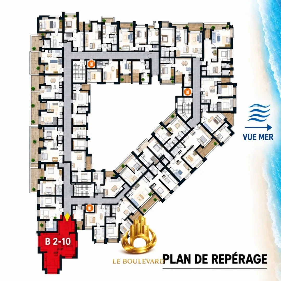 A Vendre Appartement Haut Standing Vue Sur Mer à Sidi Mahersi, Nabeul