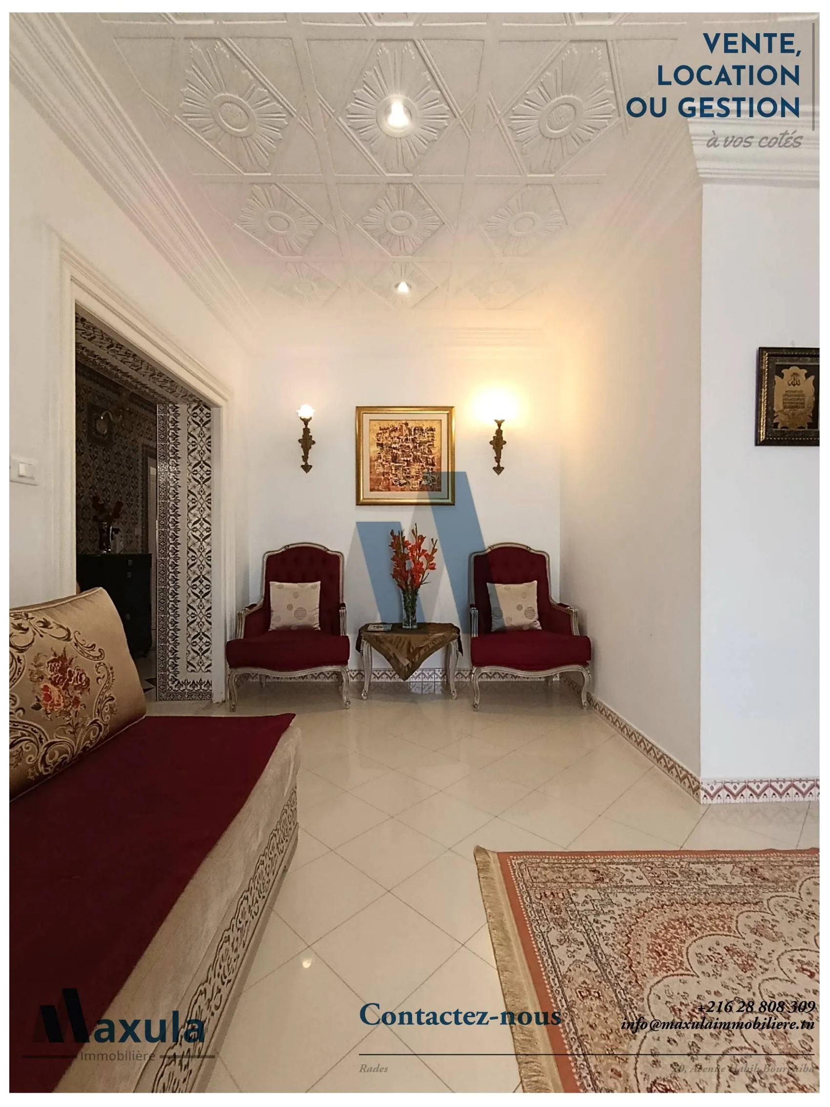 À VENDRE SUPERBE VILLA S+5 DE PLAIN PIED À RADES VILLE