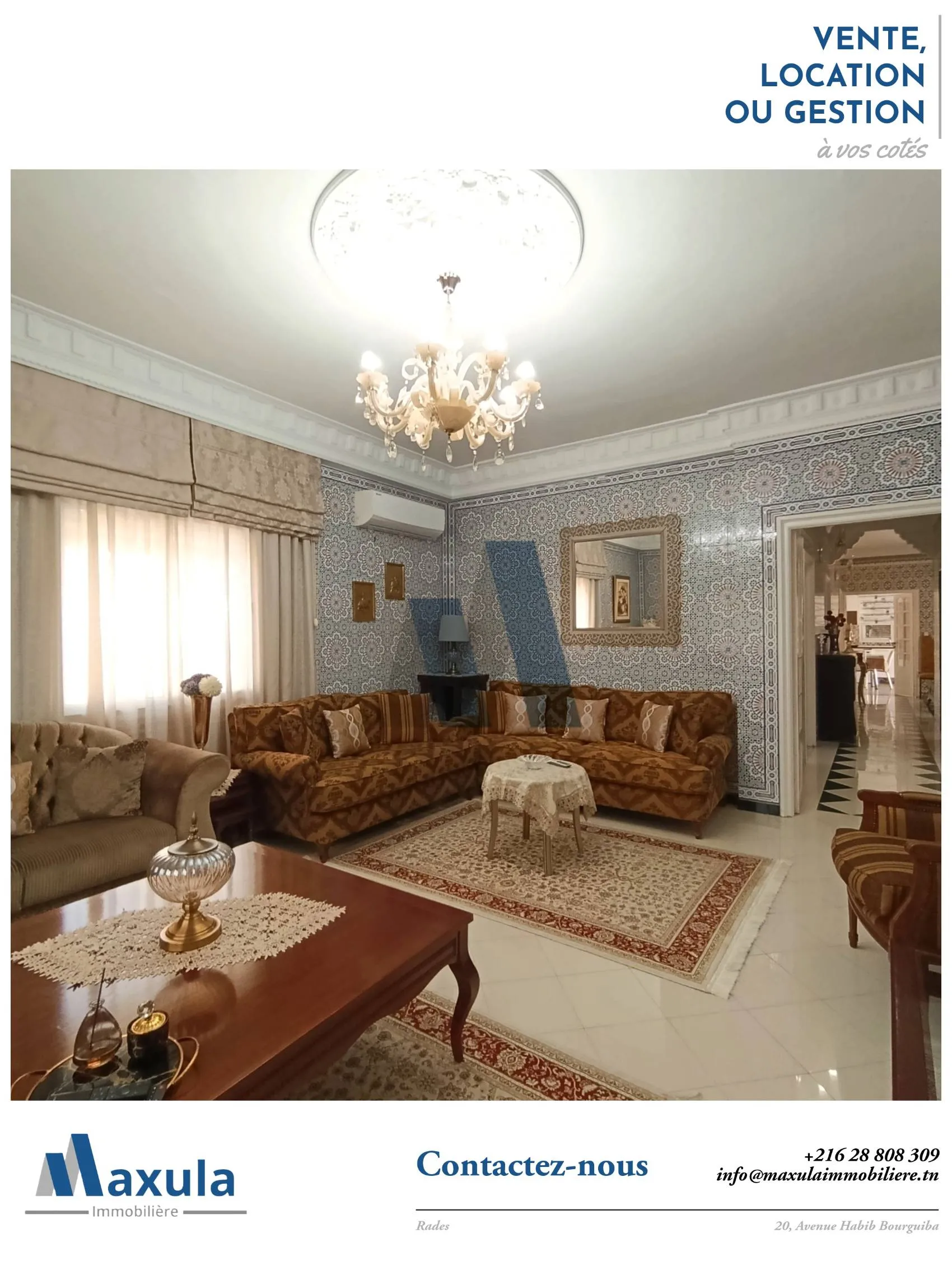 À VENDRE SUPERBE VILLA S+5 DE PLAIN PIED À RADES VILLE