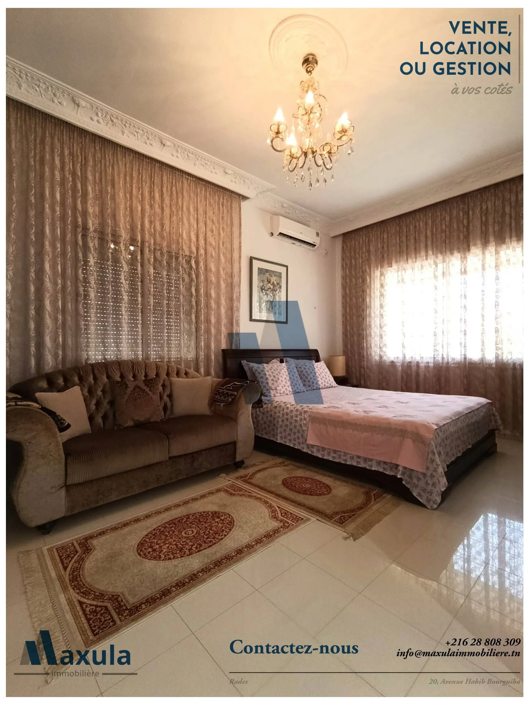 À VENDRE SUPERBE VILLA S+5 DE PLAIN PIED À RADES VILLE