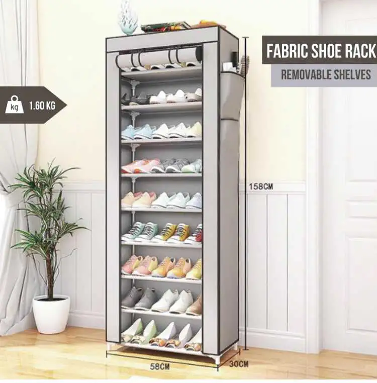 Étagère à Chaussures en Tissu à 9 Étages