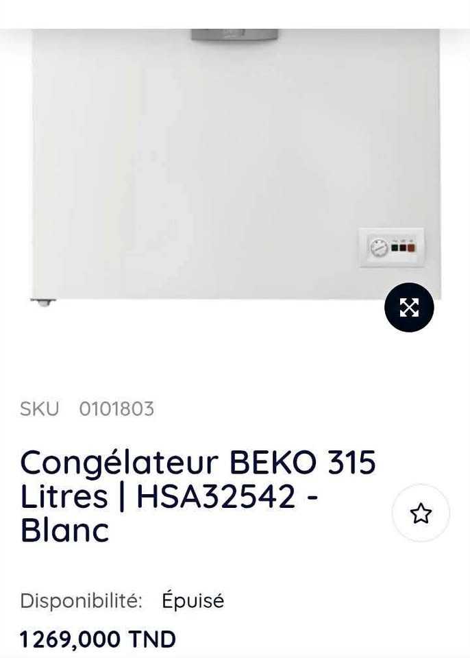 congelateur/frego beko 315l