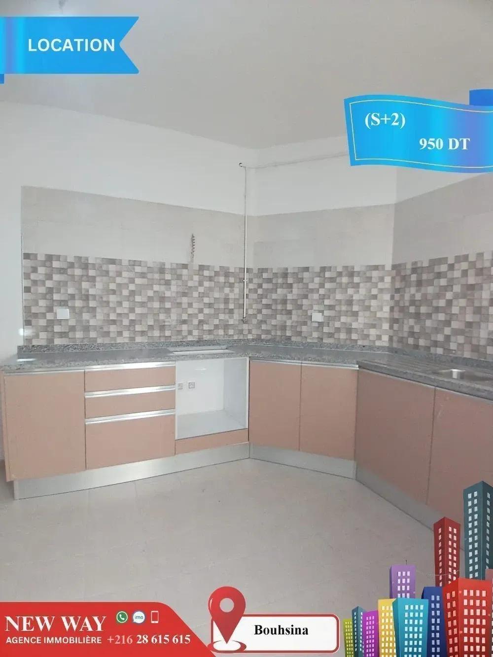 (S+2) à Bouhsina avec Place de Parking