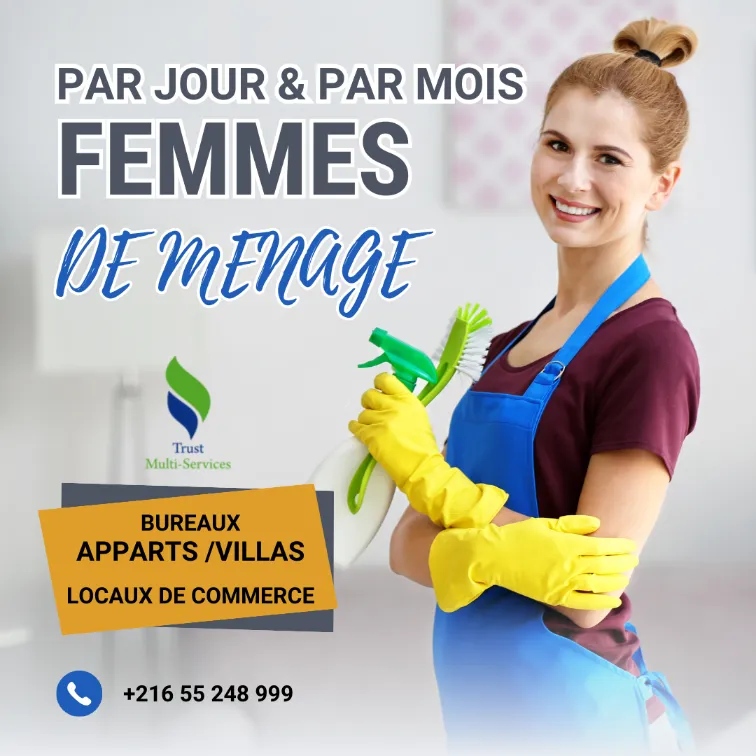 FEMME DE MENAGE PAR JOUR A JARDINS EL MENZAH 2