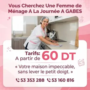 femme de menage par jour a gabes