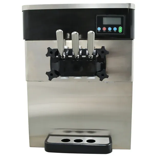 Machine à Crème Glacée Douce Commerciale 3 Saveurs avec Écran LCD