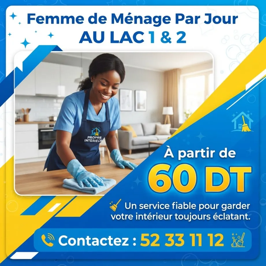 FEMME DE MENAGE PAR JOUR AU LAC 1 & 2