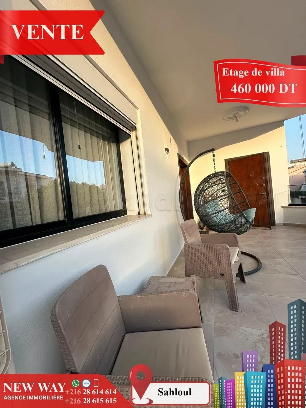 Etage de Villa (S+3) à Sahloul avec Place de Parking