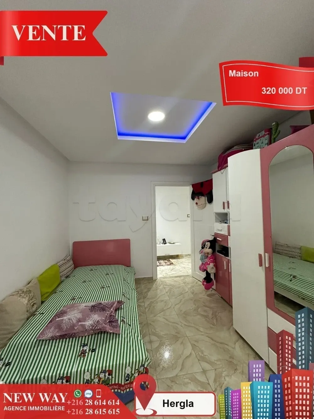 Maison à Hergla, Proche de toutes Commodités