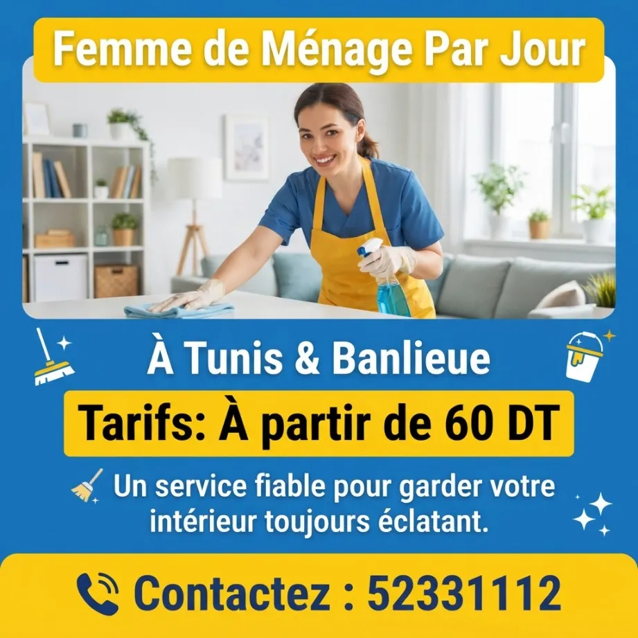 FEMME DE MENAGE PAR JOUR A BAB BHAR