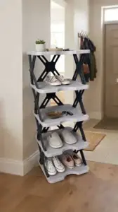 Étagère à Chaussures Pliable 5 Niveaux – Rangement Gain de Place & Design Modulable