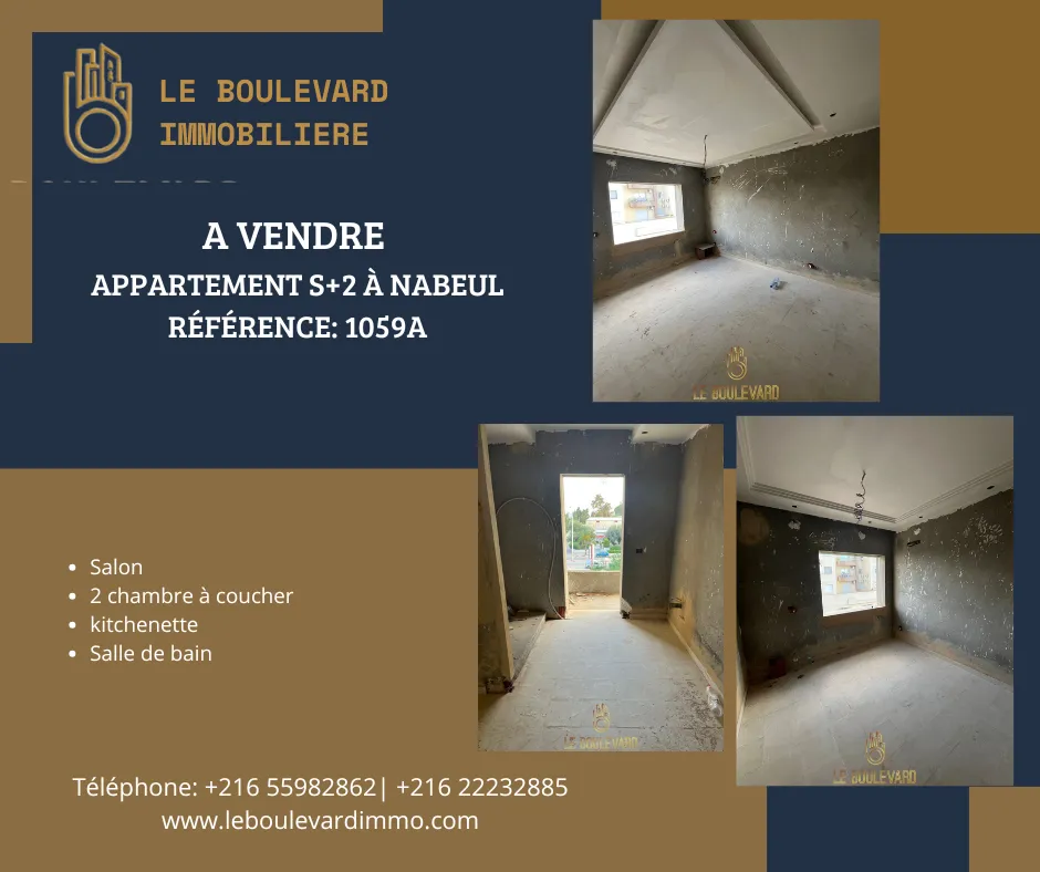 A vendre Appartement S+2 à Cité Mora , Nabeul