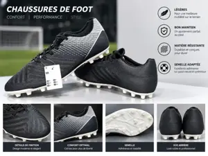Chaussures de football AGILITY 100 AG/FG adulte noir