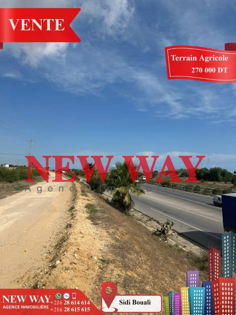 Terrain Agricole à Sidi Bouali près de l'autoroute et GP1