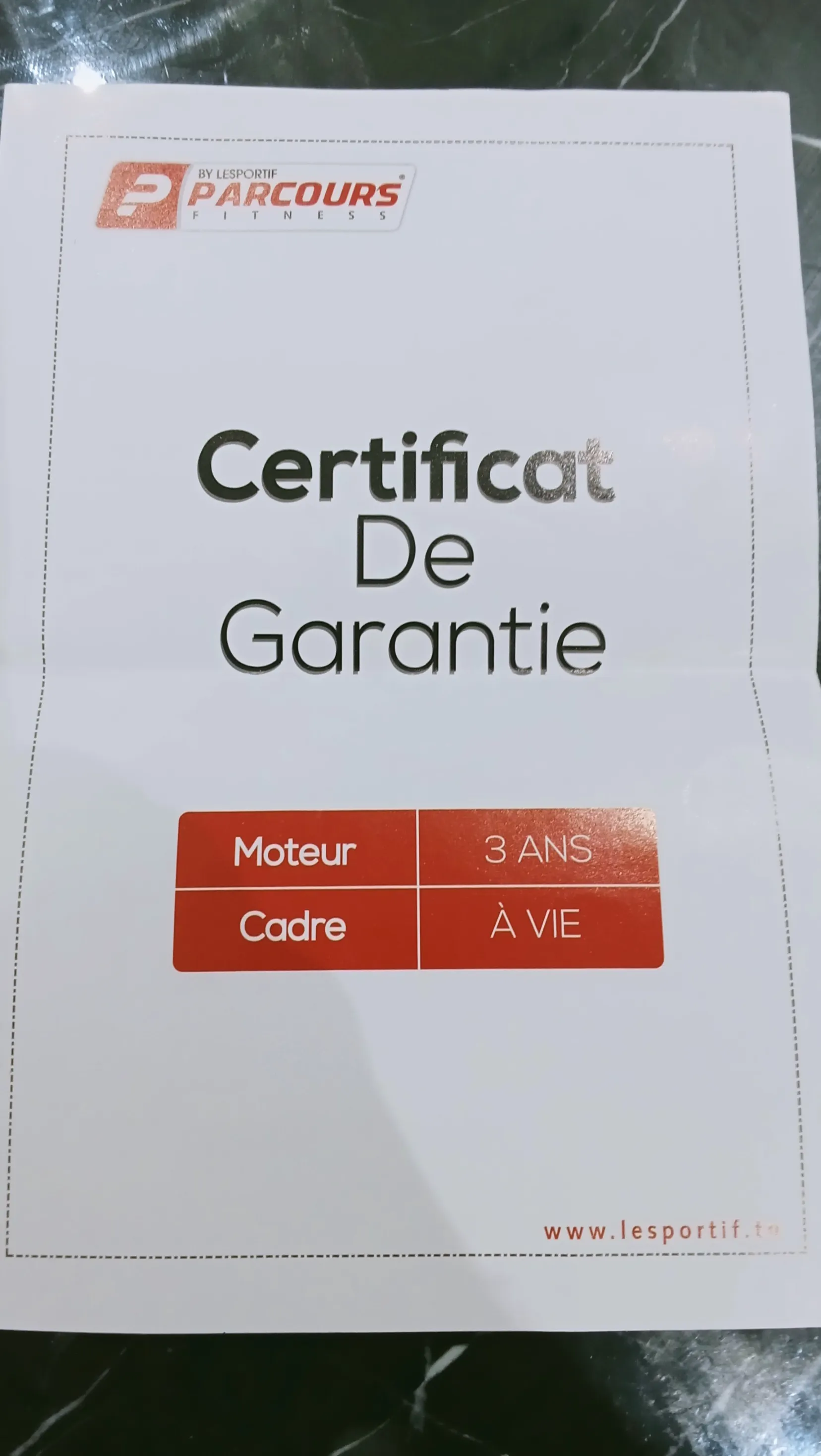 Tapis roulant neuf encore sous garantie 