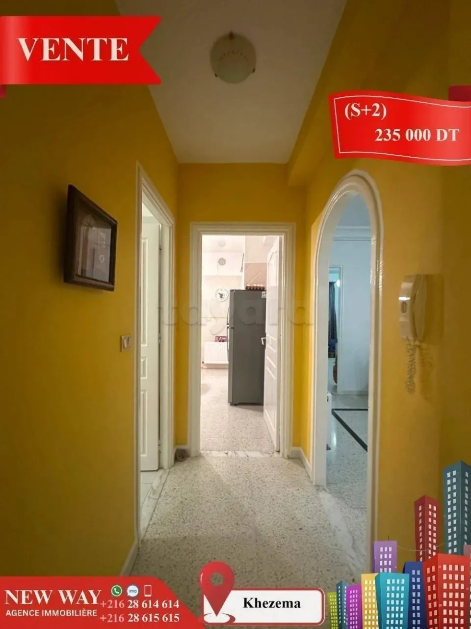 (S+2) à Khezema avec Meubles