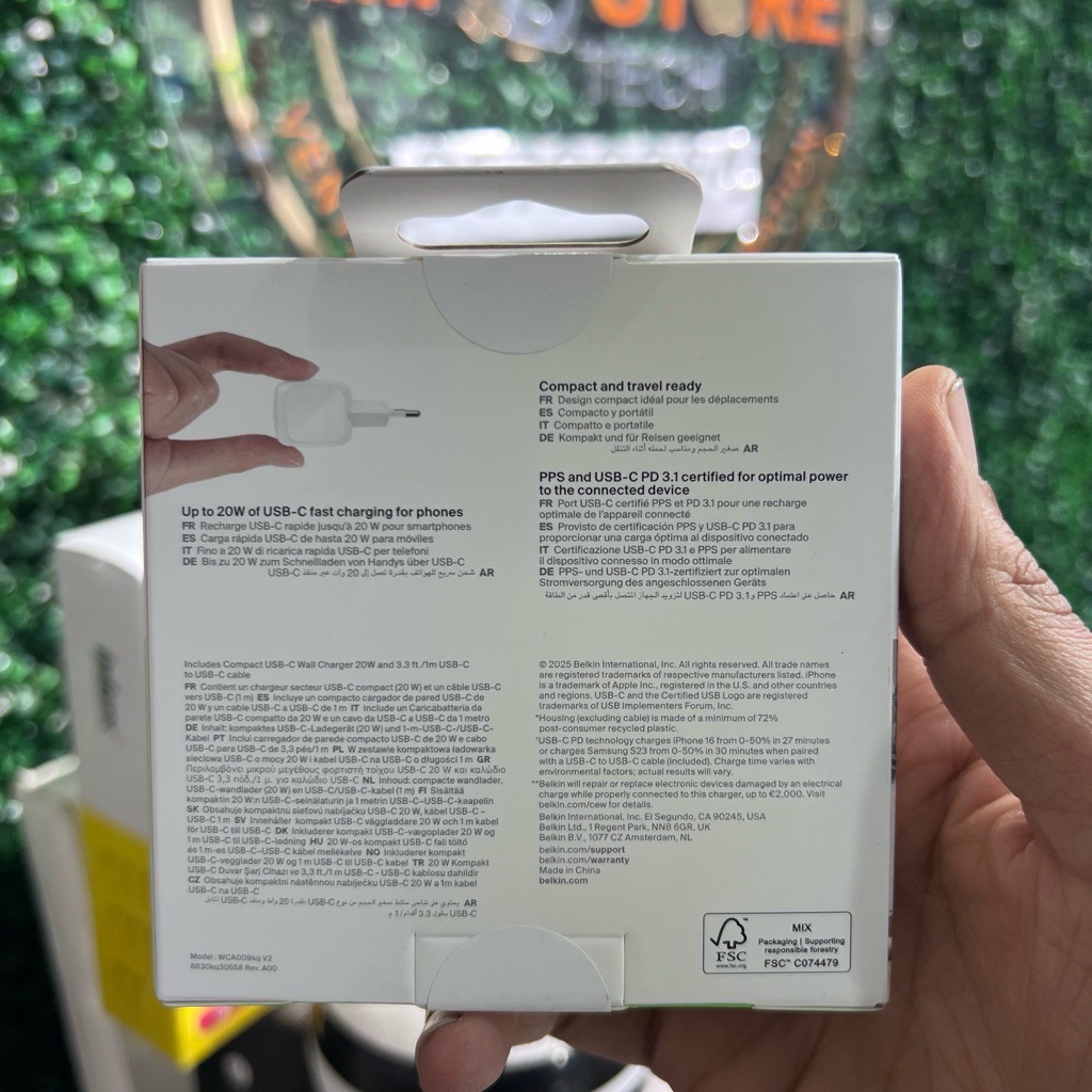 Belkin Chargeur Secteur BoostCharge 20W USB-C PD 3.1 Avec Cable Type C 1 Meter Tunis 