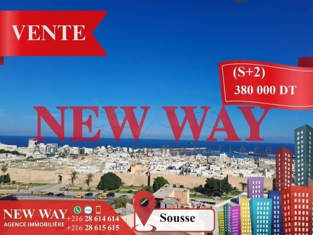 (S+2) à Sousse Vue sur Mer avec Place de Parking