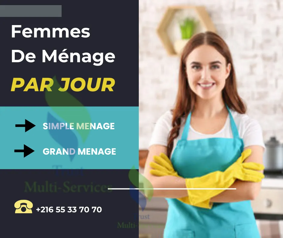 FEMME DE MENAGE PAR JOUR A EL KRAM