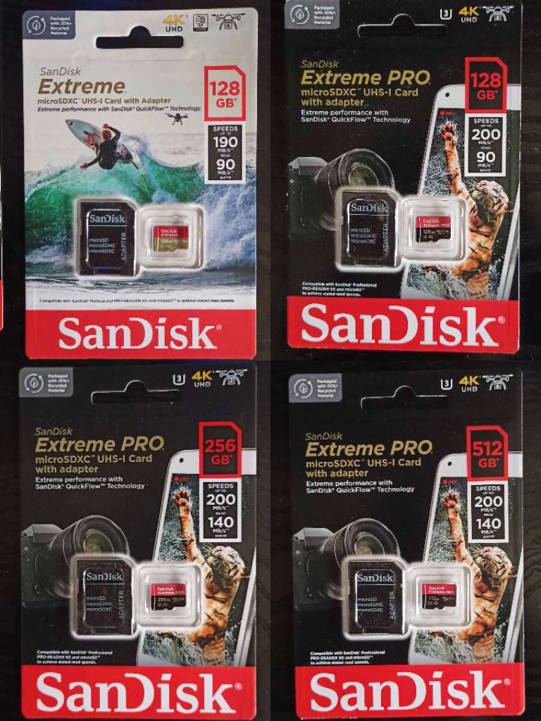 Cartes mémoires SANDISK V30 4K 