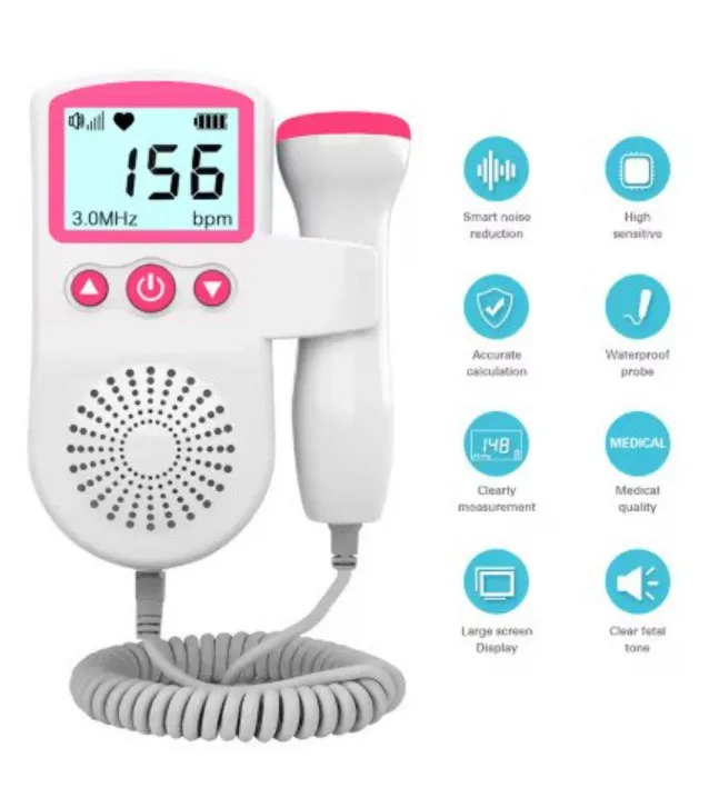 Doppler fœtal LCD 3.0MHz, détecteur de fréquence cardiaque prénatal pour bébé, Sonar domestique