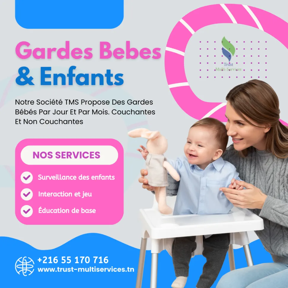 La société TMS propose des Nounous sérieuses A Sidi bou said