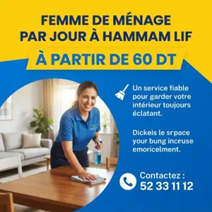 FEMME DE MENAGE PAR JOUR A HAMMAM LIF