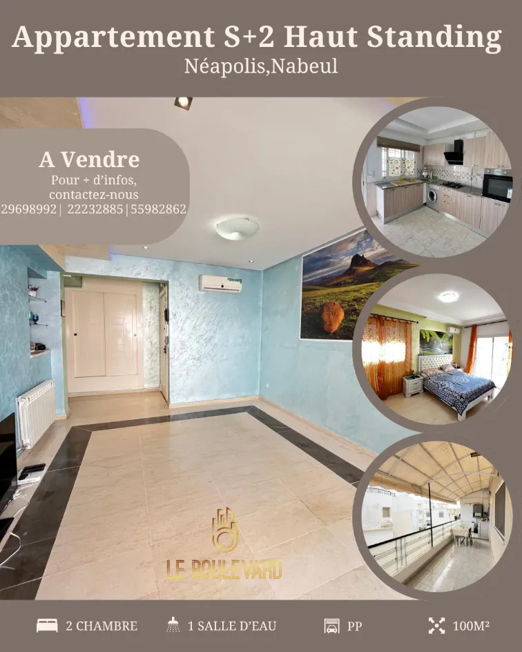 A Vendre Appartement S+2 Haut Standing à Néapolis (AFH1), Nabeul