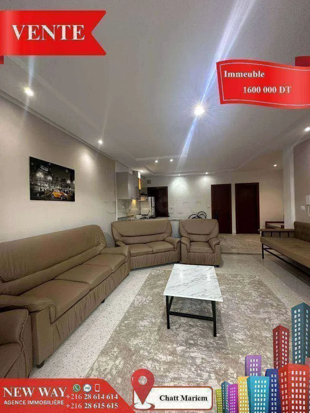 Résidence de 7 Appartements à Chatt Mariem prés de la Mer