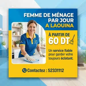 FEMME DE MENAGE PAR JOUR A JARDINS LAOUINA