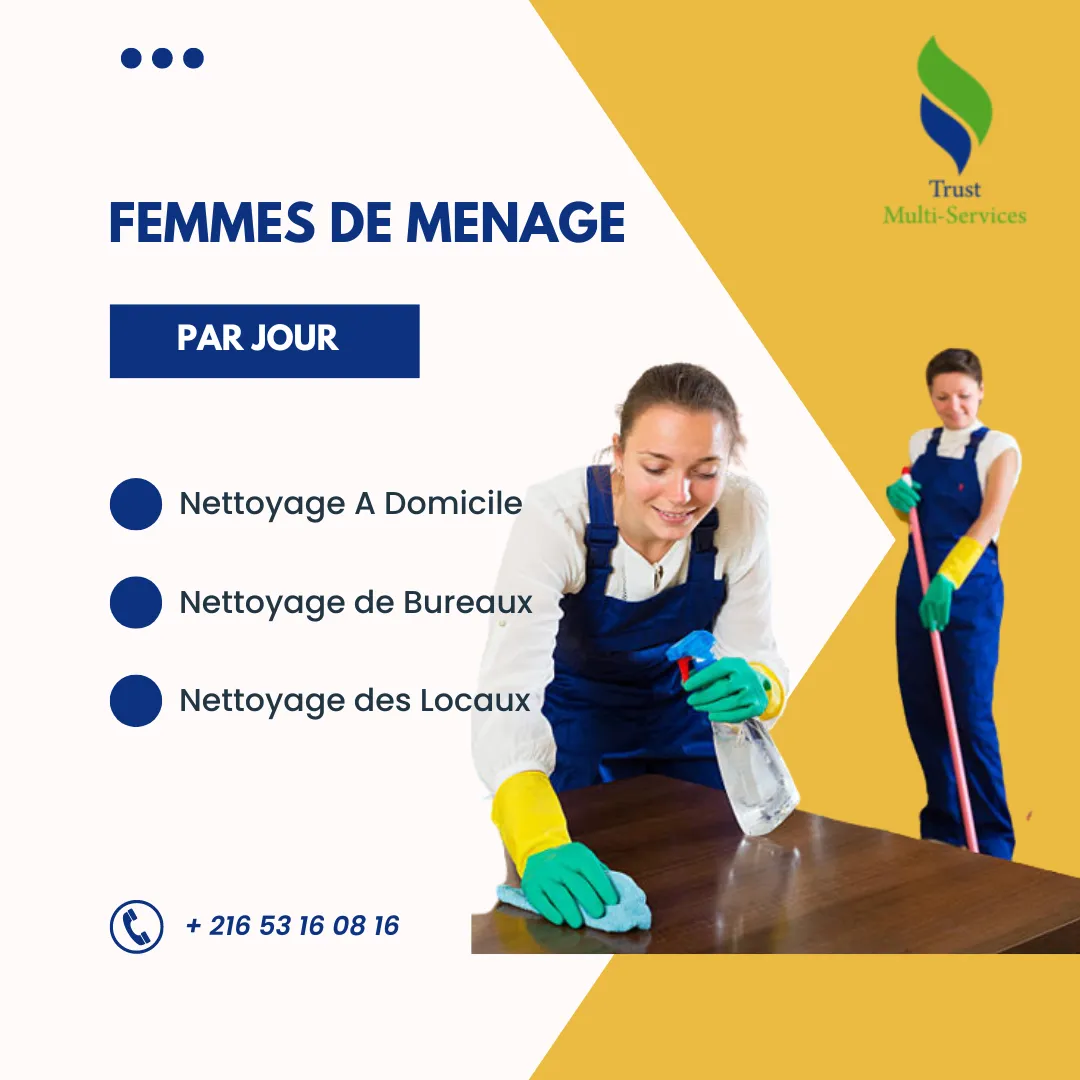 FEMME DE MENAGE PAR JOUR A DJEBEL JELLOUD