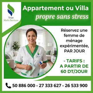 FEMME DE MENAGE PAR JOUR A BOUMHEL