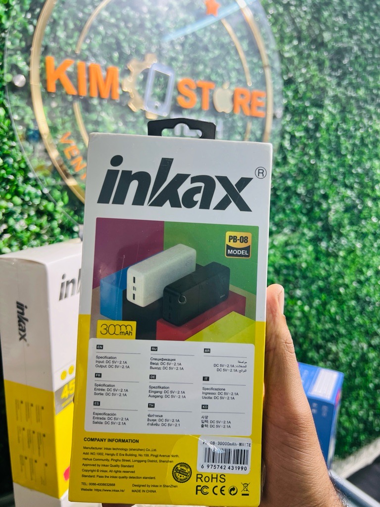 inkax Power Bank 30000 mAh Charge Rapide 2 Ports USB Prix Tunis 