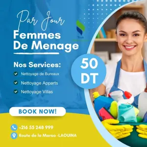 femme de ménage par jour a tunis 