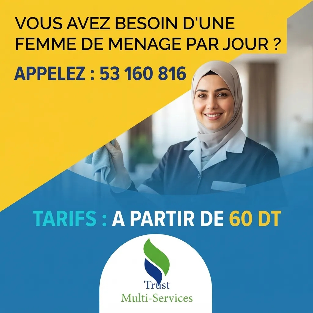 femme de menage par jour a hammam chott